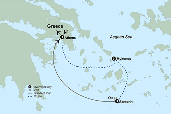 Greece Island Hopper featuring Athens, Mykonos and Santorini