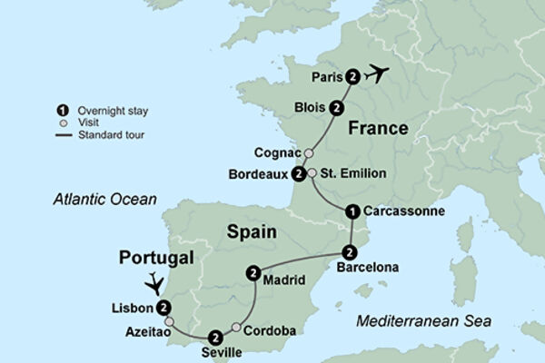 Portugal, Spain & France
